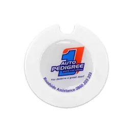 Round License Disc With Domed Sticker - White